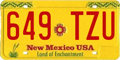 NM license plate 649TZU