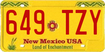 NM license plate 649TZY