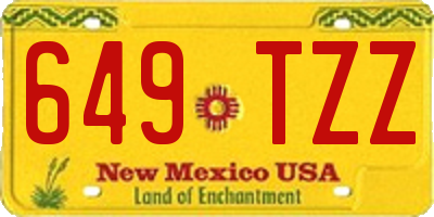 NM license plate 649TZZ