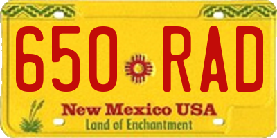 NM license plate 650RAD