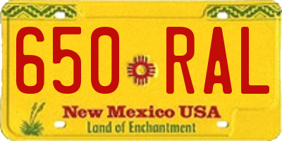 NM license plate 650RAL