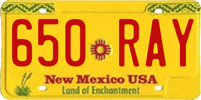 NM license plate 650RAY