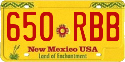 NM license plate 650RBB