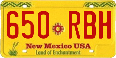 NM license plate 650RBH