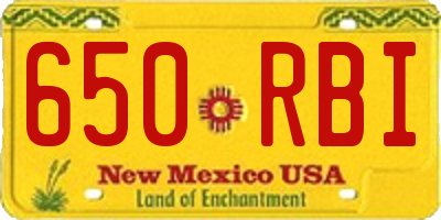 NM license plate 650RBI