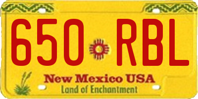 NM license plate 650RBL