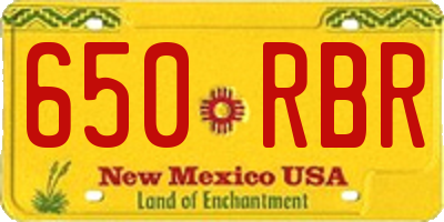 NM license plate 650RBR