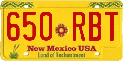 NM license plate 650RBT