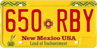 NM license plate 650RBY