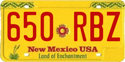 NM license plate 650RBZ