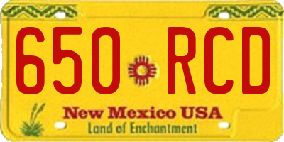 NM license plate 650RCD