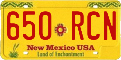 NM license plate 650RCN