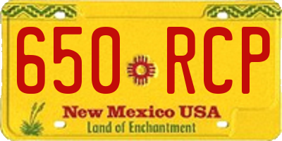 NM license plate 650RCP