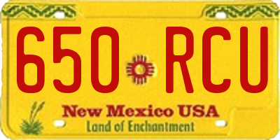 NM license plate 650RCU