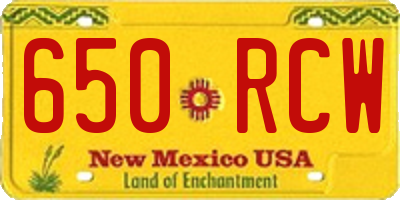 NM license plate 650RCW