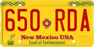 NM license plate 650RDA