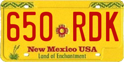 NM license plate 650RDK