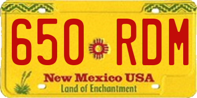 NM license plate 650RDM