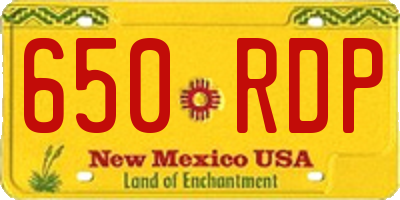 NM license plate 650RDP