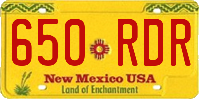 NM license plate 650RDR