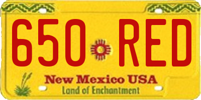 NM license plate 650RED