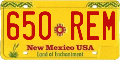 NM license plate 650REM