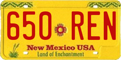 NM license plate 650REN