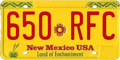 NM license plate 650RFC