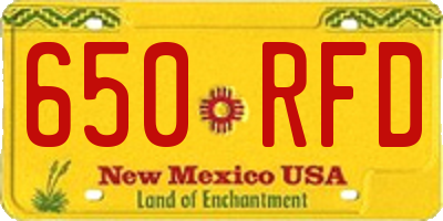 NM license plate 650RFD