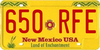 NM license plate 650RFE