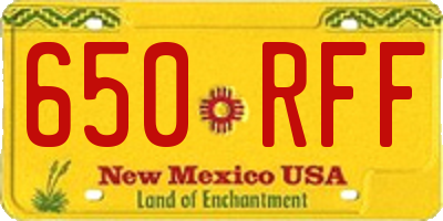NM license plate 650RFF