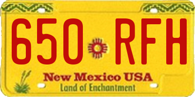NM license plate 650RFH