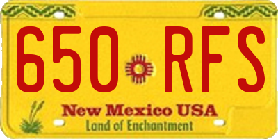 NM license plate 650RFS