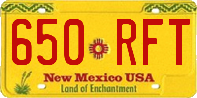 NM license plate 650RFT