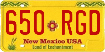 NM license plate 650RGD