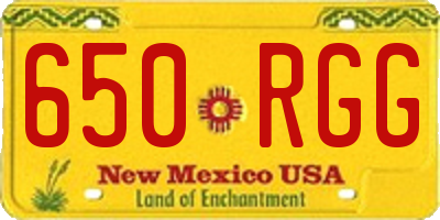 NM license plate 650RGG