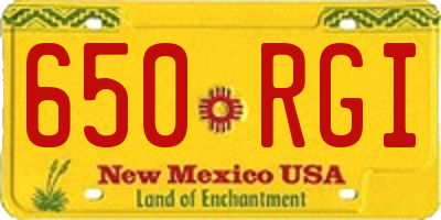 NM license plate 650RGI