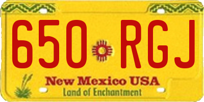 NM license plate 650RGJ