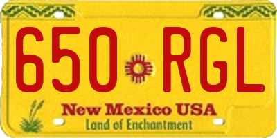 NM license plate 650RGL