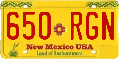 NM license plate 650RGN