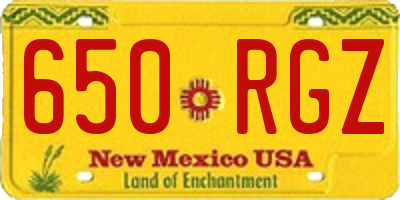 NM license plate 650RGZ