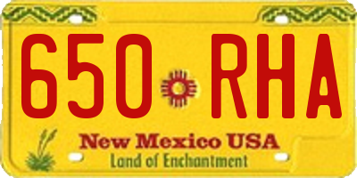 NM license plate 650RHA