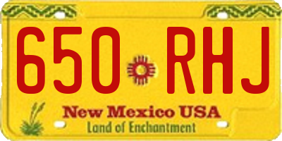 NM license plate 650RHJ