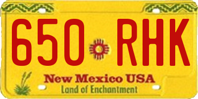 NM license plate 650RHK