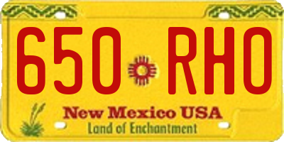 NM license plate 650RHO