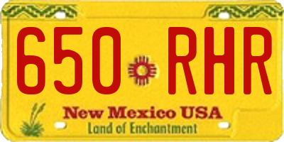 NM license plate 650RHR