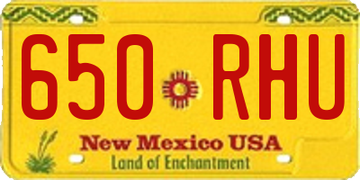 NM license plate 650RHU