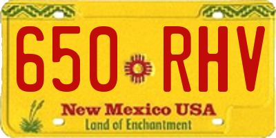 NM license plate 650RHV
