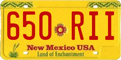NM license plate 650RII