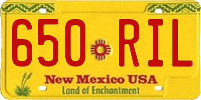 NM license plate 650RIL
